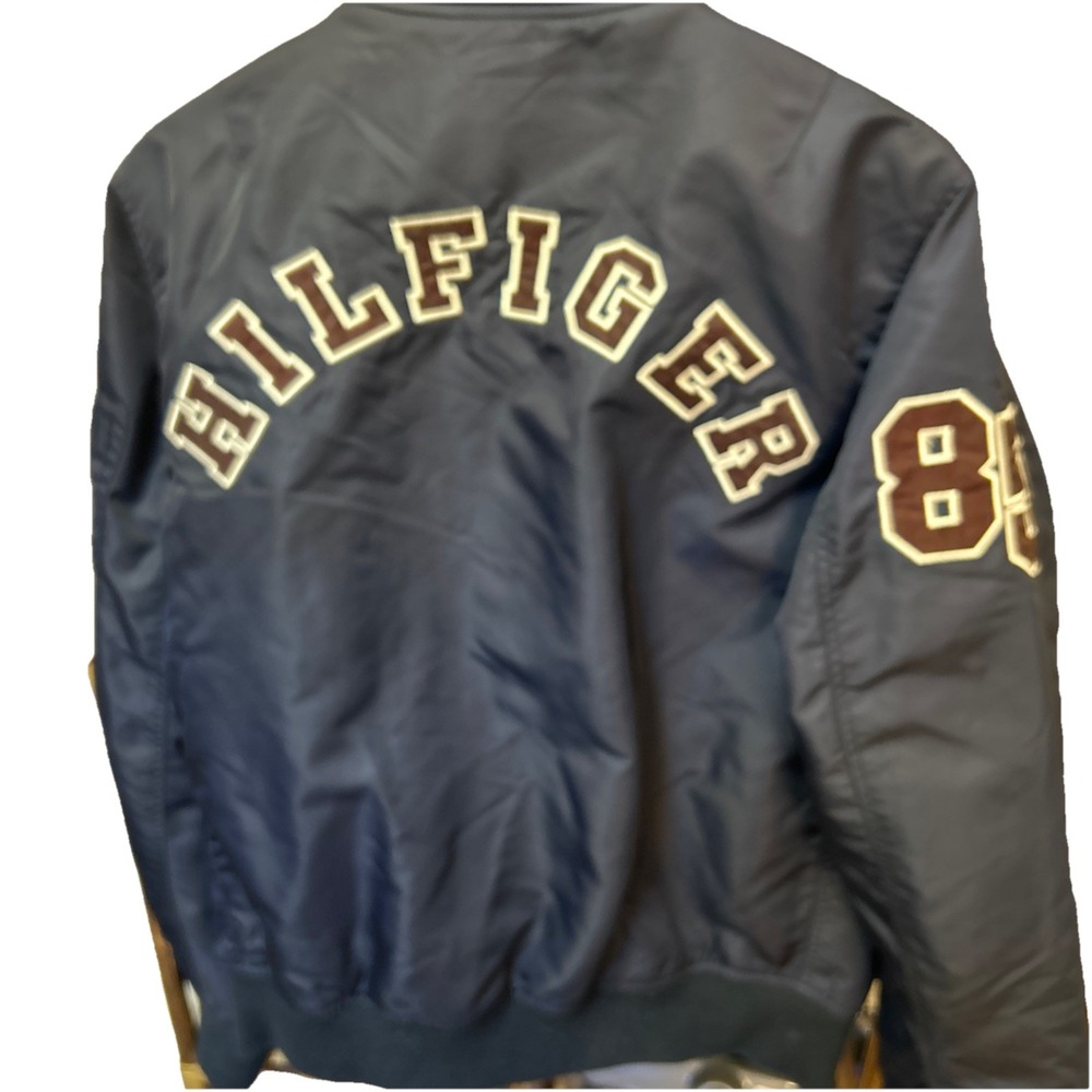 1985 Tommy Hilfiger Bomber Aviator Flight Varsity Baseball Jacket 85 Men's Sz S